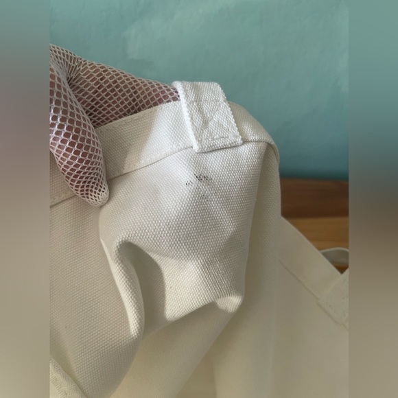 AG Adriano Goldschmeid Tote Bag Off White Canvas Logo 14x15.5x5” - Picture 6 of 6